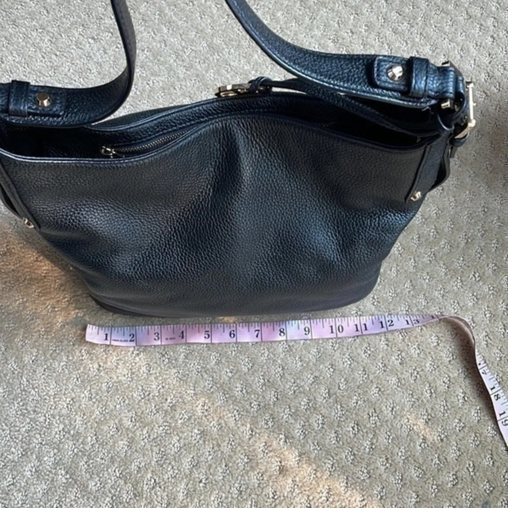 Michael Kors medium leather black with gold hardware shoulder bag purse